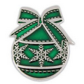 Green Christmas Ornament Lapel Pin
